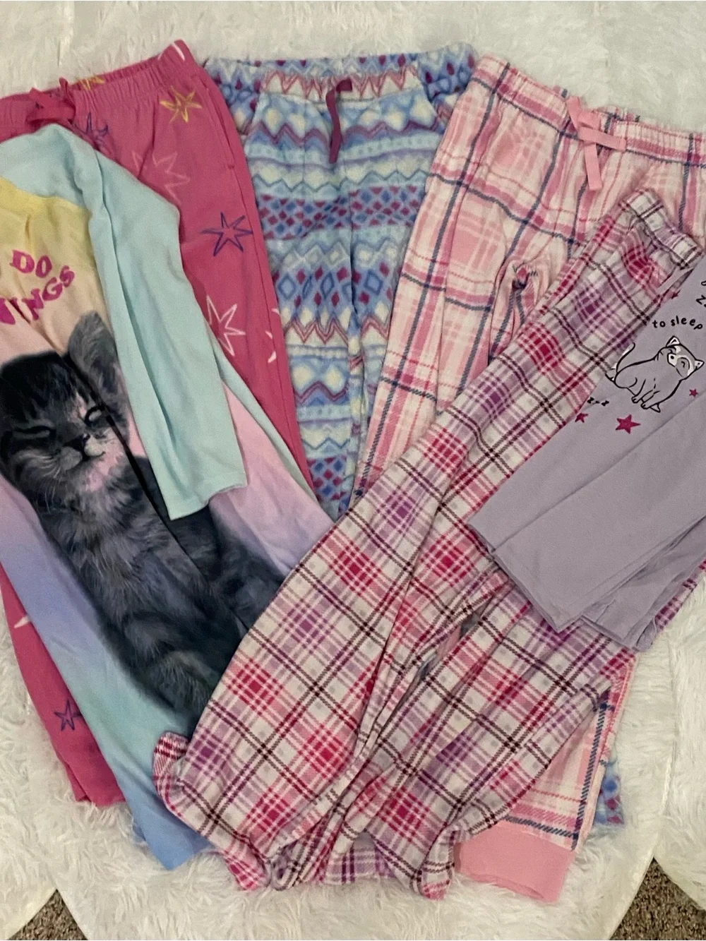 Lot of girls size 10/12 fleece PJs